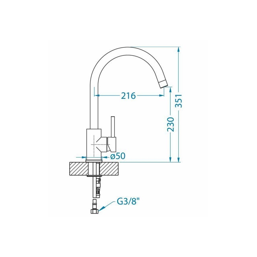 ALVEUS 1129039 - Vaskkran ROXA 35,1 cm granit/svart