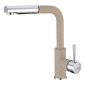 ALVEUS 1129045 - Tvättställsblandare med utdragbar spruta SIROS 29,7 cm granit/beige