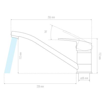 ALVEUS 1130434 - Vaskkran NINA 13,5 cm granit/svart