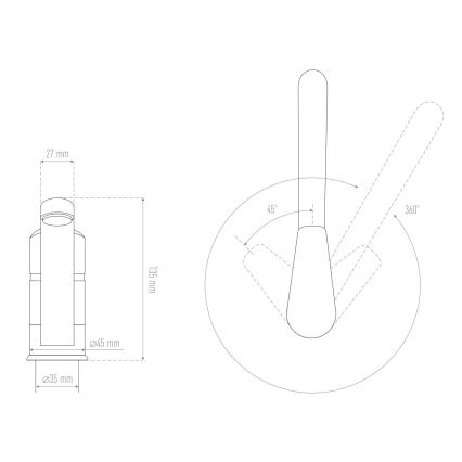 ALVEUS 1130434 - Vaskkran NINA 13,5 cm granit/svart
