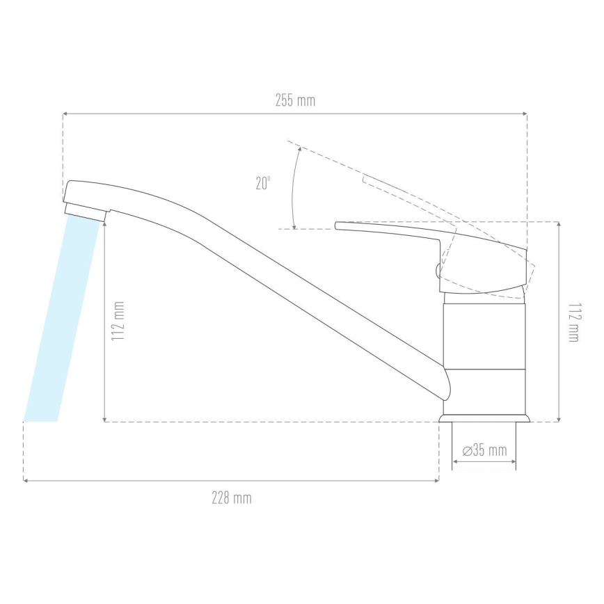 ALVEUS 1130435 - Vaskkran NINA 13,5 cm granit/beige