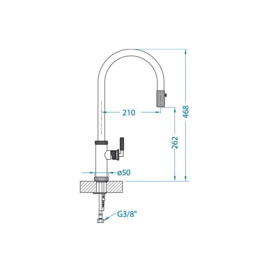 ALVEUS 1132179 - Tvättställsblandare med utdragbar spruta NERINA 46,8 cm svart