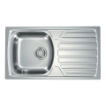 ALVEUS 1136539 - Diskho BASIC 78x43,5 cm rostfritt stål/satinborstad, stor bottenventil