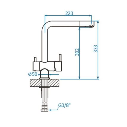 ALVEUS 1139808 - Vaskkran AGUILA 33,3 cm granit/svart