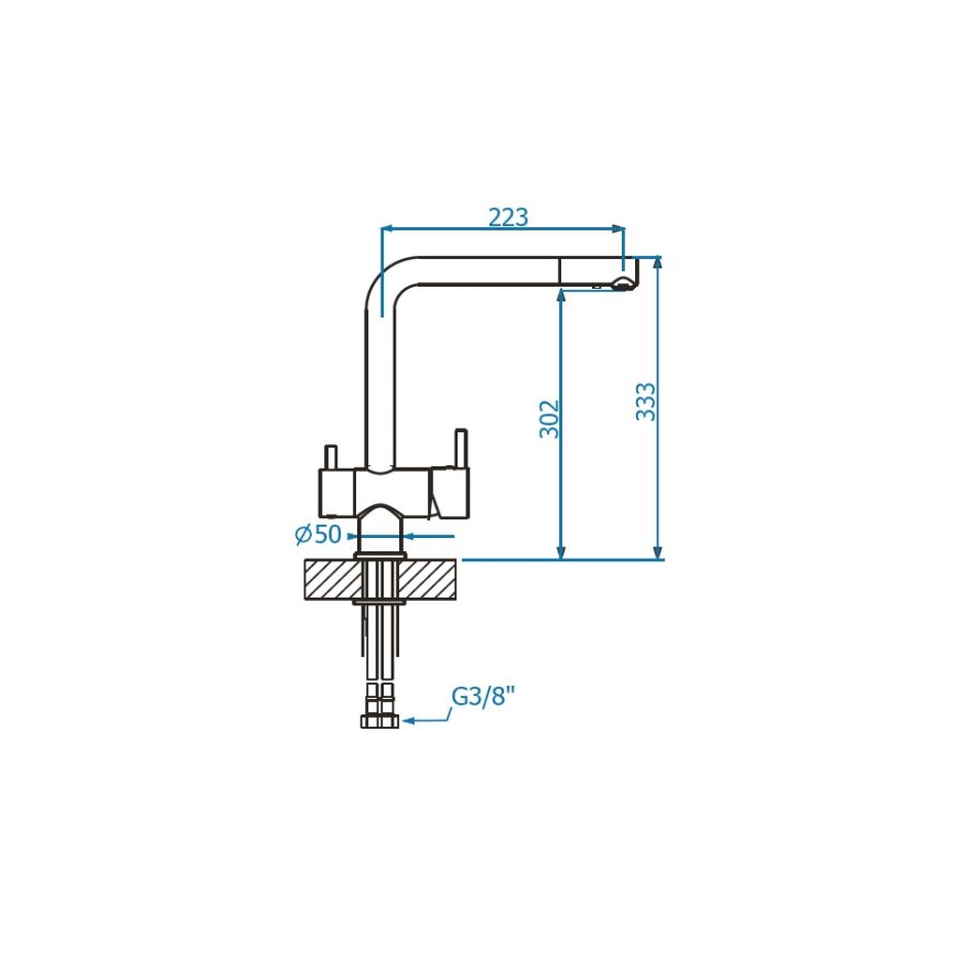 ALVEUS 1139808 - Vaskkran AGUILA 33,3 cm granit/svart