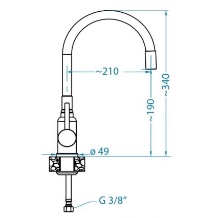 ALVEUS 1144428 - Vaskkran med flexibel arm MINTAS 34 cm skinande krom/beige