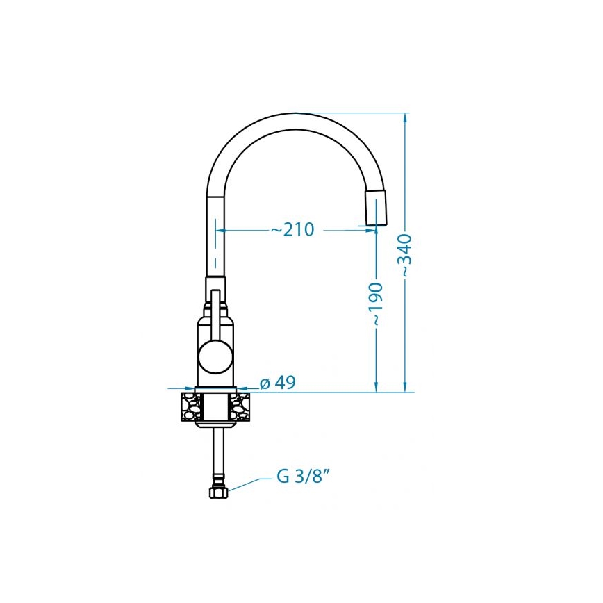 ALVEUS 1144433 - Vaskkran med flexibel arm MINTAS 34 cm matt svart