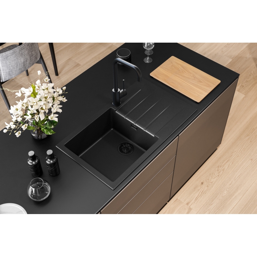 ALVEUS 1148160 - Diskho för kök CADIT 86x50 cm granit/svart