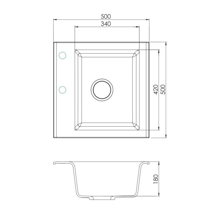 ALVEUS 1149111 - Diskho för kök GEM 50x50 cm granit/beige
