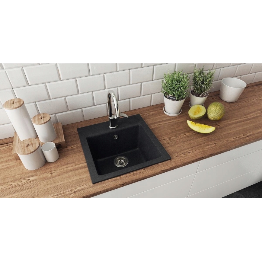 ALVEUS 1149113 - Diskho för kök GEM 50x50 cm granit/svart