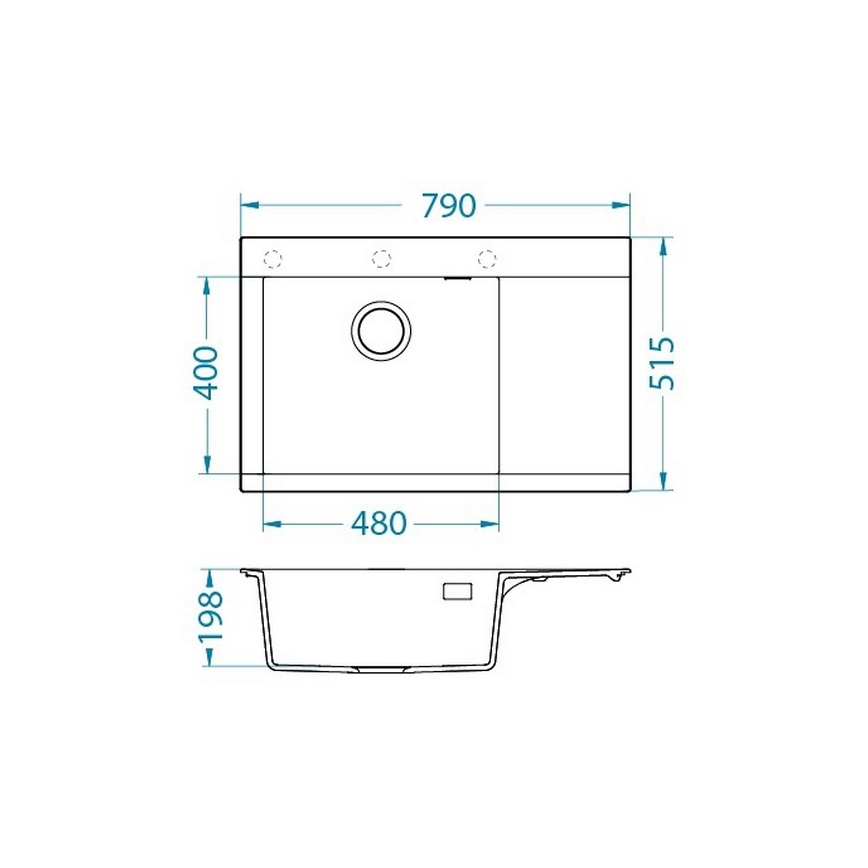 ALVEUS 1149499 - Diskho PURE 79x51,5 cm granit/grå