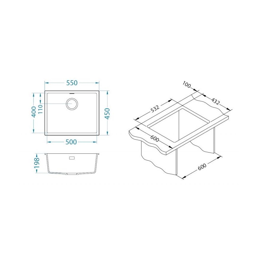 ALVEUS 1150054 - Diskho OMNI 55x45 cm granit/beige