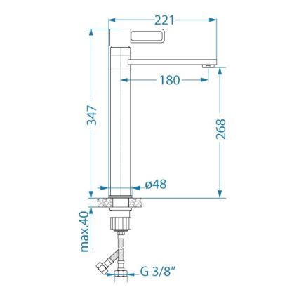 ALVEUS 1150752 - Köksblandare MAYA 34,7 cm blank krom