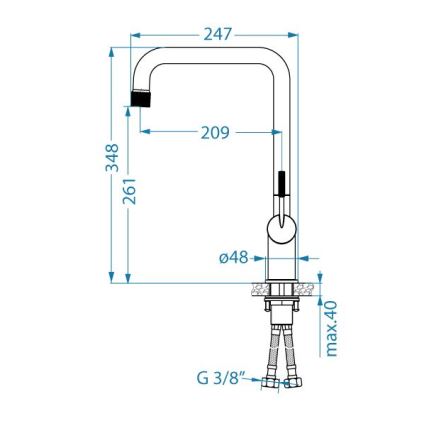 ALVEUS 1150762 - Vaskkran FLORA 34,8 cm guld