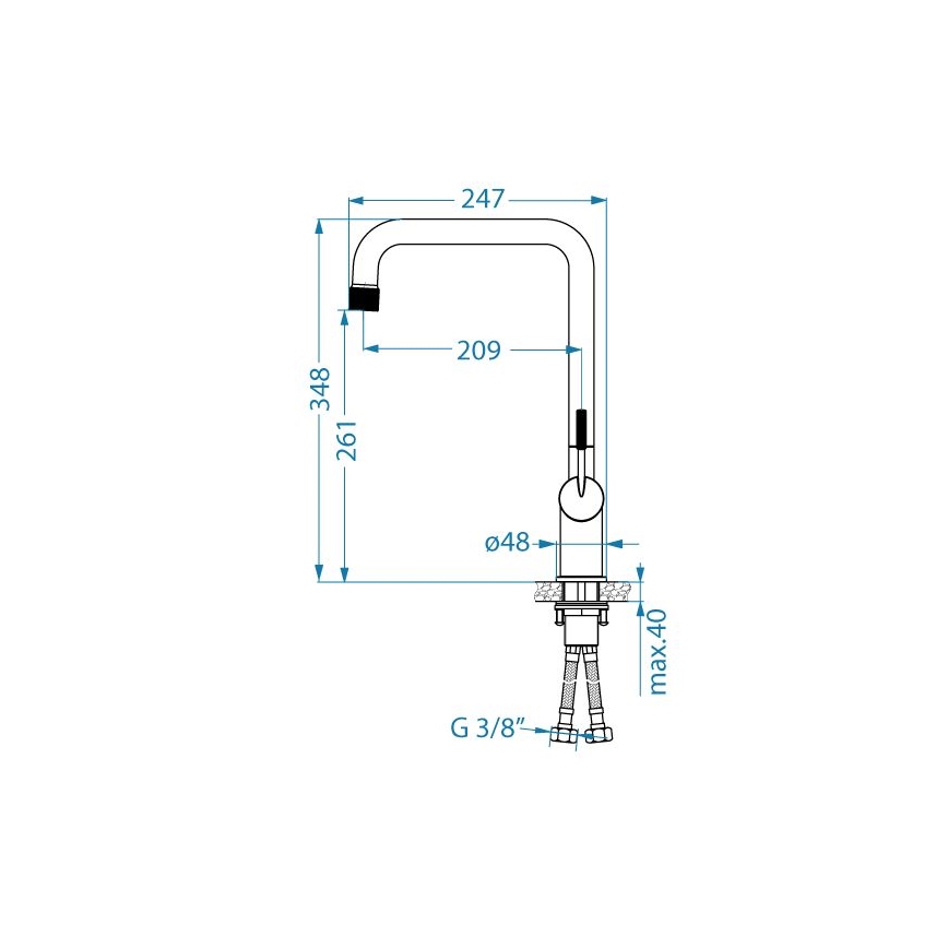 ALVEUS 1150762 - Vaskkran FLORA 34,8 cm guld