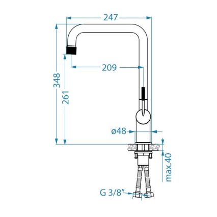 ALVEUS 1150763 - Vaskkran FLORA 34,8 cm koppar