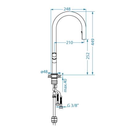 ALVEUS 1150776 - Vaskkran SWAN 44,9 cm guld
