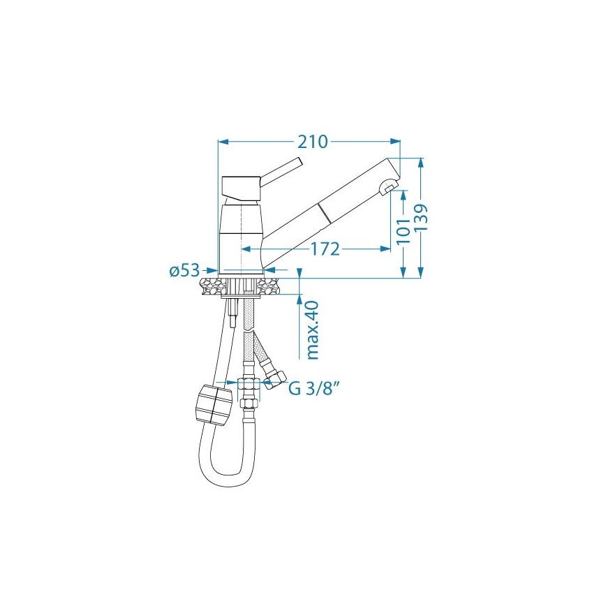 ALVEUS 1150888 - Tvättställsblandare med utdragbar spruta NANO 13,9 cm skinande krom