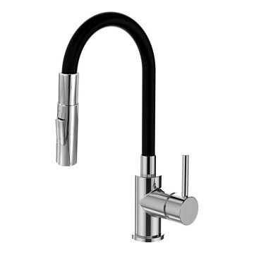 ALVEUS KI112111 - Köksblandare med flexibelt munstycke och dusch BEA 47 cm blank krom/svart