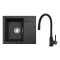 ALVEUS SETA23197 - Diskho CADIT 59x50 cm + köksblandare med flexibel pip MINTAS 34 cm granit/matt svart