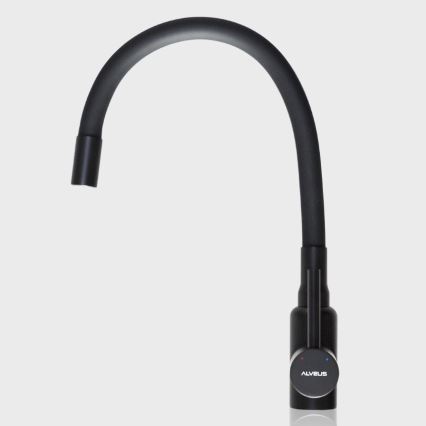 ALVEUS SETA23228 - Köksdiskho ATROX 59x50 cm + diskblandare med flexibel pip MINTAS 34 cm granit/matt svart