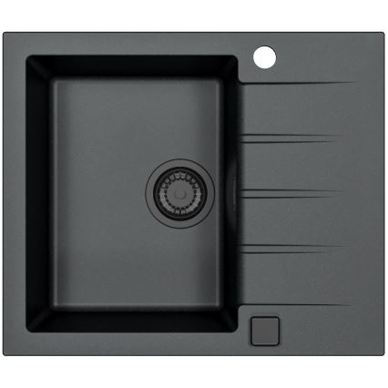 ALVEUS SETA23230 - Köksdiskho CADIT 59x50 cm + köksblandare med flexibel pip MINTAS 34 cm granit/matt svart