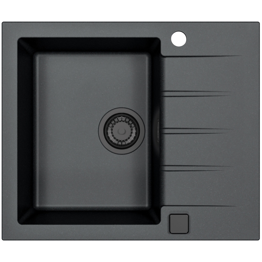 ALVEUS SETA23230 - Köksdiskho CADIT 59x50 cm + köksblandare med flexibel pip MINTAS 34 cm granit/matt svart
