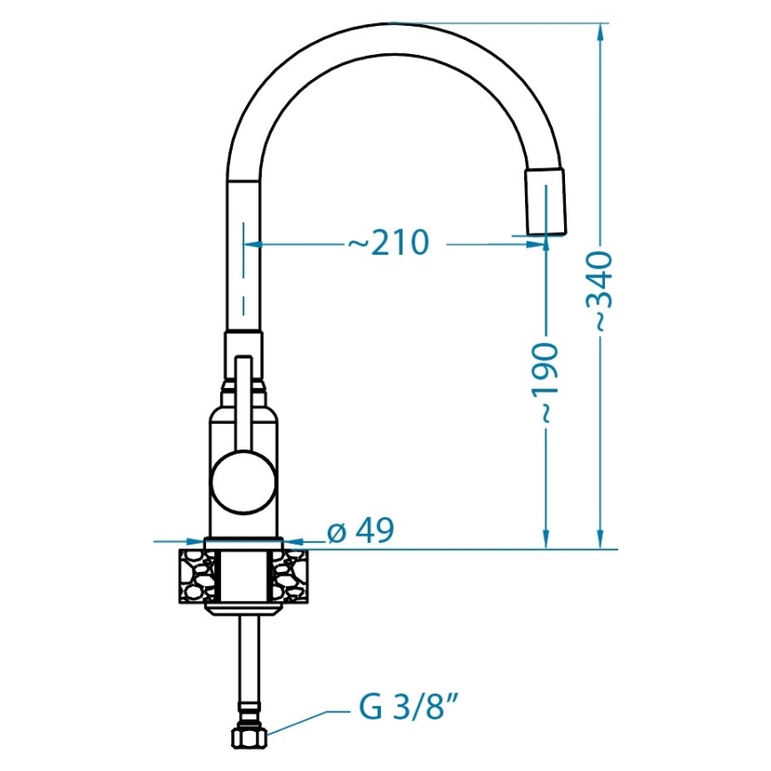 ALVEUS SETA24019 - Diskho CLASSIC 80x60 cm + köksblandare MINTAS 34 cm med flexibel pip, borstat rostfritt stål/svart