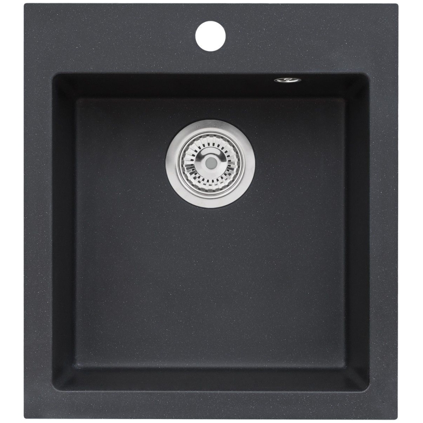 ALVEUS SETA737 - Diskho CORTINA 50x45 cm + köksblandare TONIA 29,5 cm med flexibel, utdragbar pip, granit/matt svart
