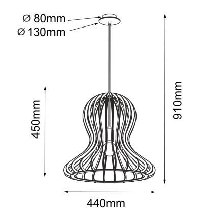 Amplex - Pendellampa på kabel 1xE27/20W/230V beige