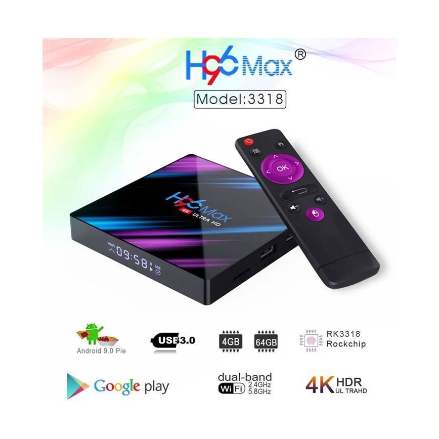 Android TV-box SMART 4 GB RAM 4K Wi-Fi + fjärrkontroll
