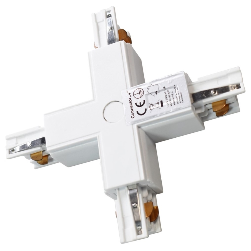 Anslutning för lampor i skensystem 3-fas TRACK vit typ  +