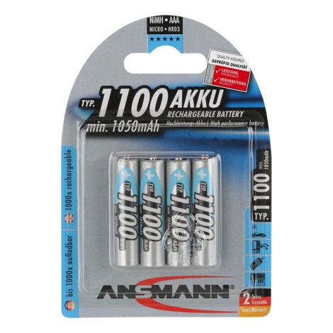 Ansmann 07521 Micro AAA - 4st Laddningsbara batterier AAA NiMH1.2V/1050mAh