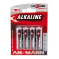 Ansmann 09629 LR6 AA röd - 4st alkaliska batterier 1,5V