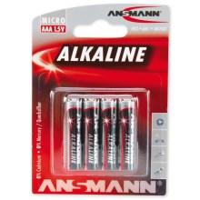 Ansmann 09630 LR03 AAA röd - 4st alkaliska batterier 1.5V