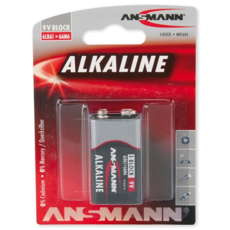 Ansmann 09887 6LR61 9V Block red - Alkaliska batterier 9V