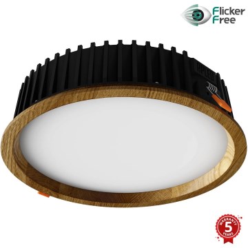 APLED - LED infälld belysning RONDO WOODLINE LED/18W/230V 3000K diameter 26 cm ek massivt trä