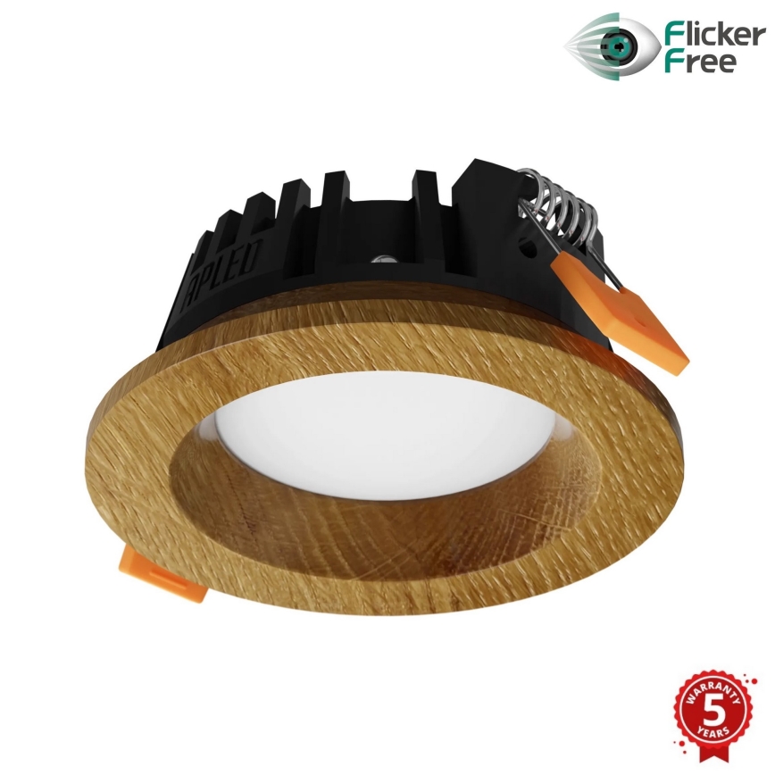 APLED - LED infälld belysning RONDO WOODLINE LED/3W/230V 4000K diameter 9 cm ek massivt trä