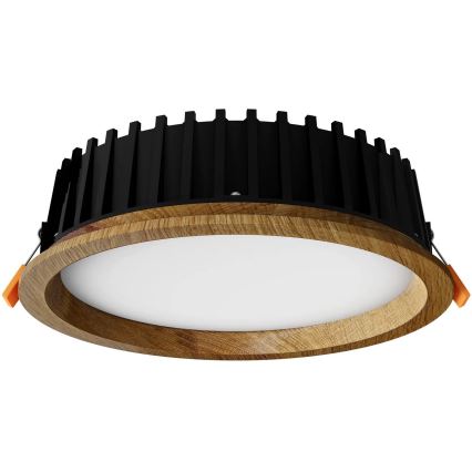 APLED - LED infälld belysning RONDO WOODLINE LED/12W/230V 4000K diameter 20 cm ek massivt trä