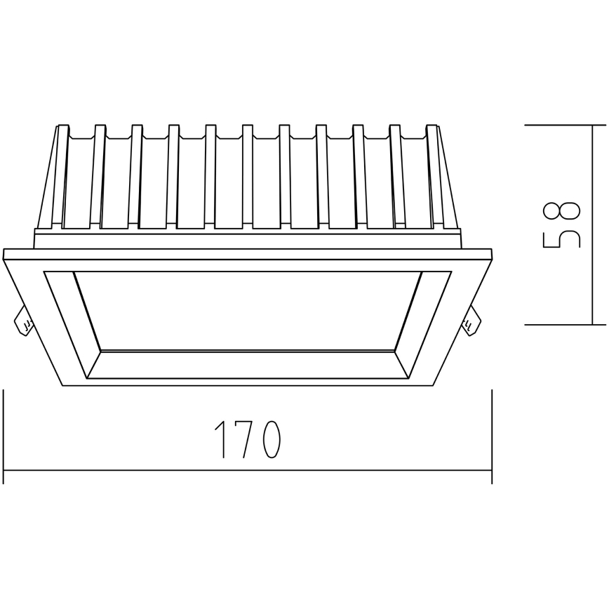 APLED - LED infälld belysning SQUARE WOODLINE LED/12W/230V 3000K 17x17 cm ek massivt trä