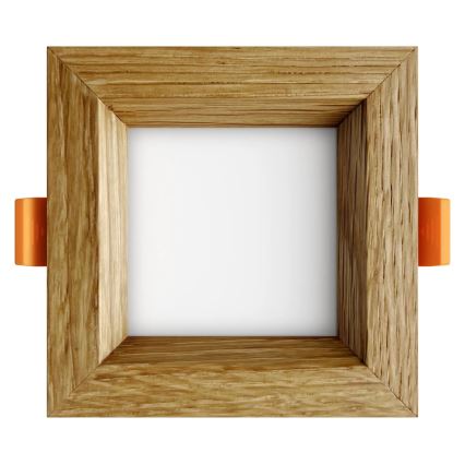 APLED - LED infälld belysning SQUARE WOODLINE LED/3W/230V 3000K 9x9 cm ek massivt trä