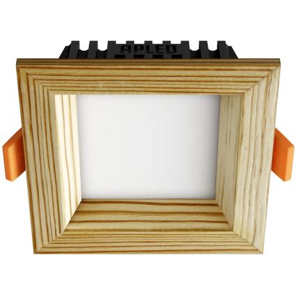 APLED - LED infälld belysning SQUARE WOODLINE LED/6W/230V 3000K 12x12 cm tall massivt trä