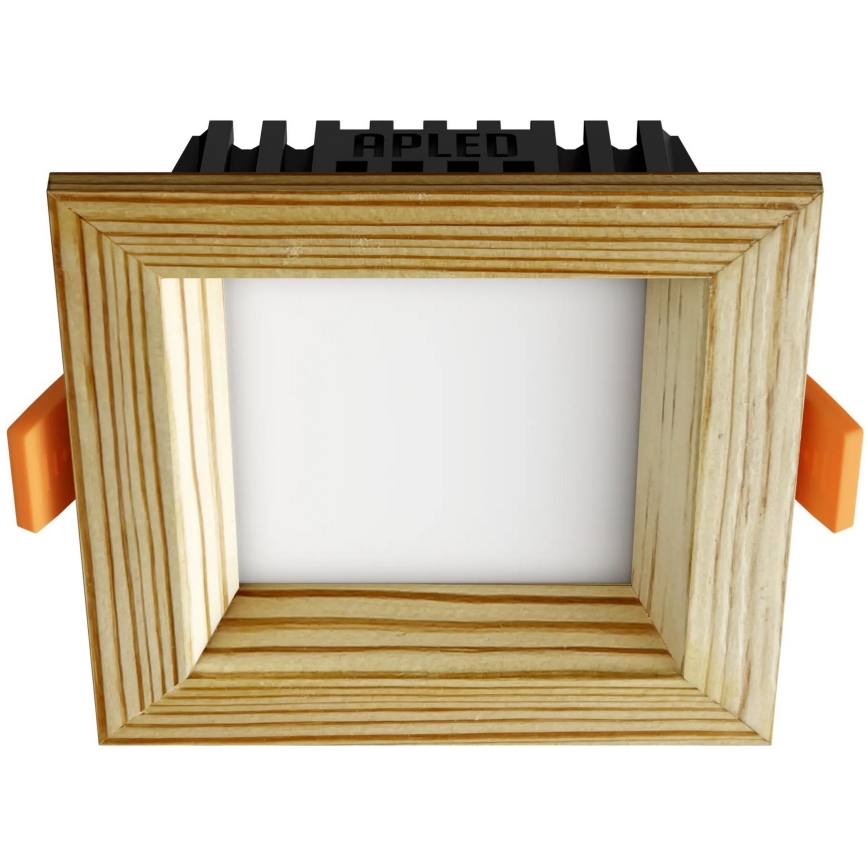 APLED - LED infälld belysning SQUARE WOODLINE LED/6W/230V 3000K 12x12 cm tall massivt trä