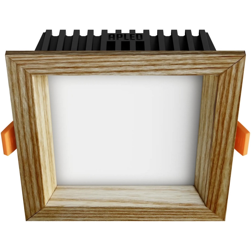 APLED - LED infälld belysning SQUARE WOODLINE LED/6W/230V 4000K 12x12 cm ask massivt trä