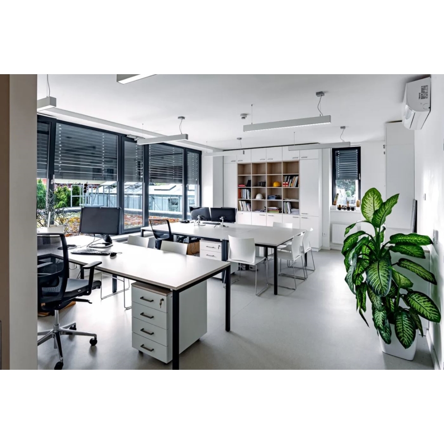 APLED - LED ljuskrona med upphängningsrem LOOK LED/58W/230V 4000K 150 cm silver