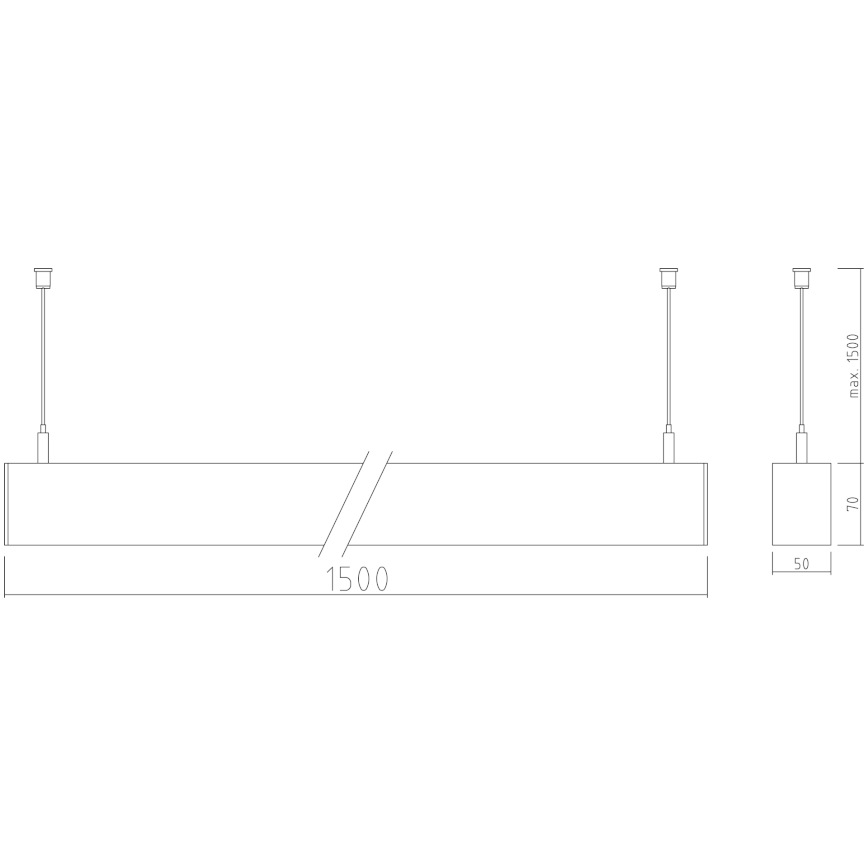 APLED - LED ljuskrona med upphängningsrem LOOK LED/58W/230V 4000K 150 cm silver