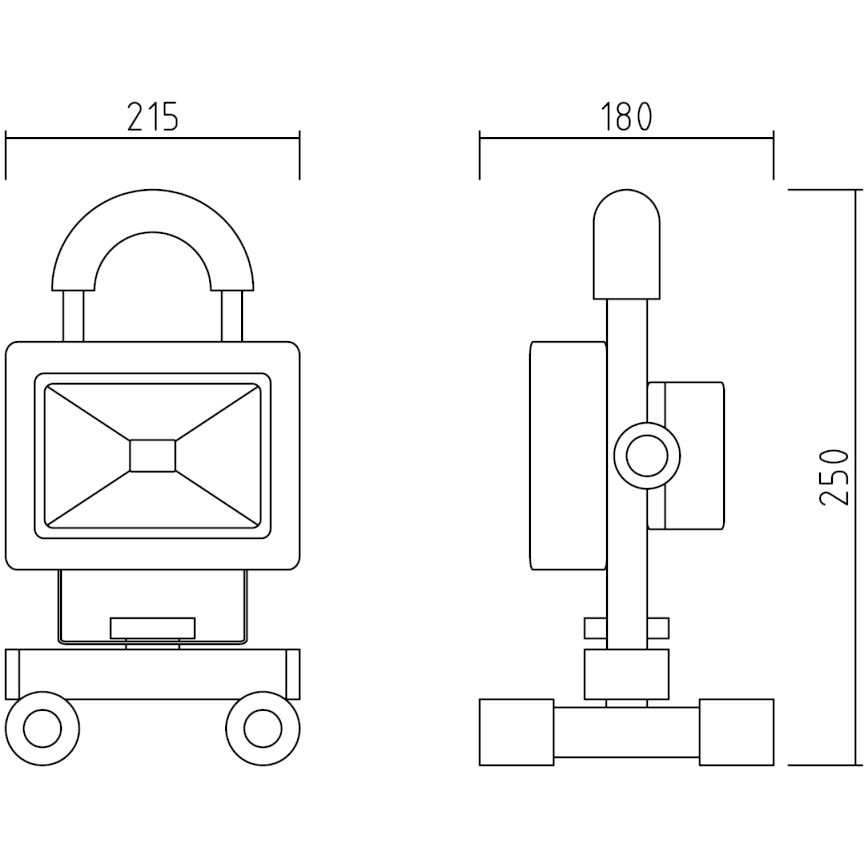 APLED - LED Strålkastare AKU LED/50W/230V IP65 6000K 2200 mAh