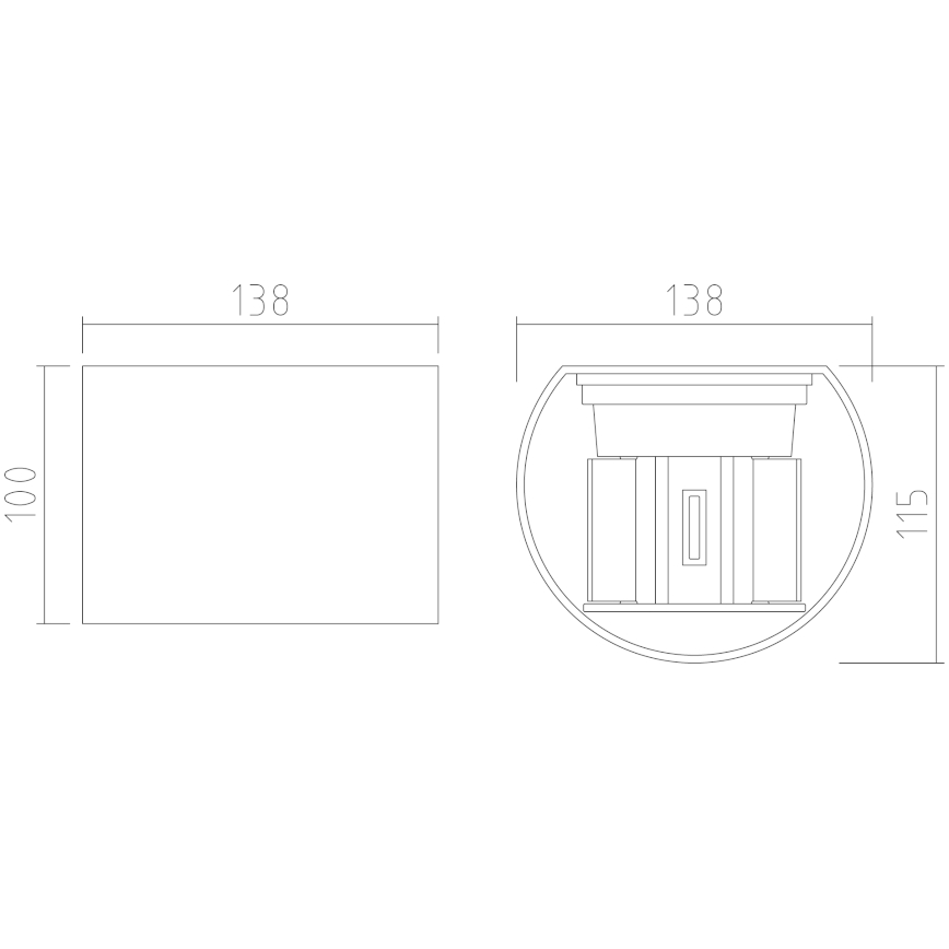 APLED - LED Utomhus Väggbelysning OVAL 2xLED/3W/230V IP65