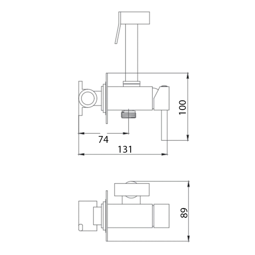 Aqualine - Bidéblandare med dusch för dold installation matt svart