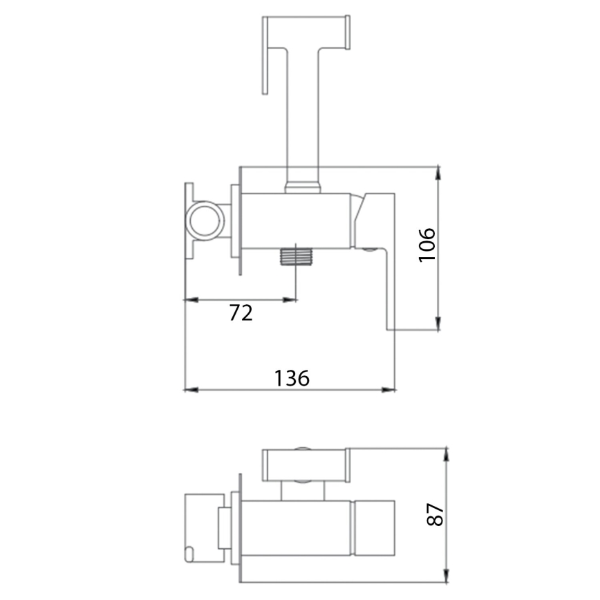 Aqualine - Bidéblandare med dusch för dold installation skinande krom